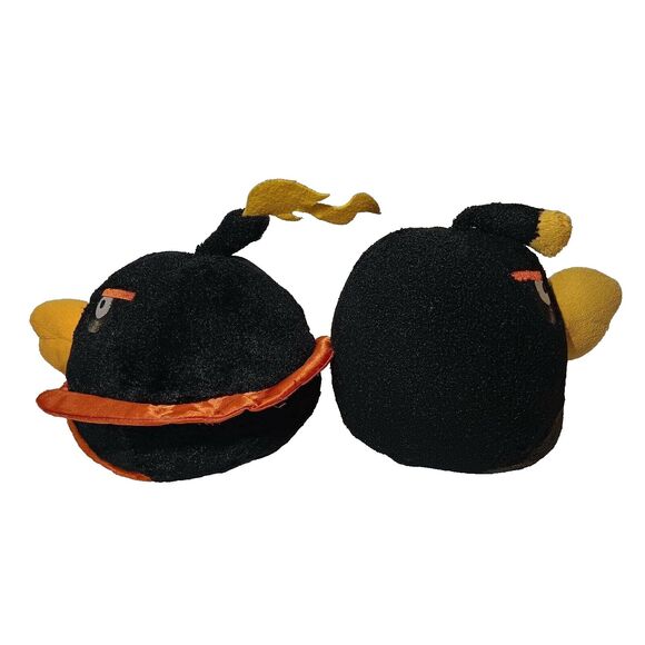 Angry Birds Plush Outer Space Black Fire Bomb Bird Orange Black 6”No Sound - Picture 3 of 5